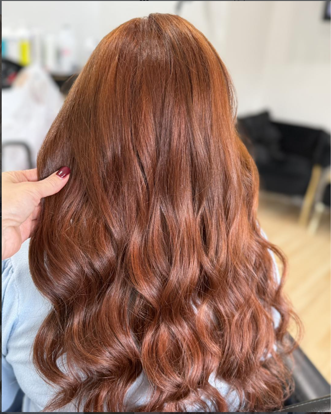 Rich auburn copper waves — Sapphire Beauty Salon